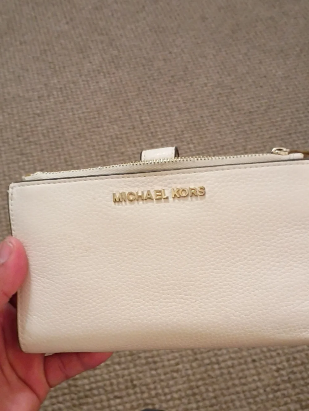 Michael Kors Cream Dome Satchel with Gold Hardware